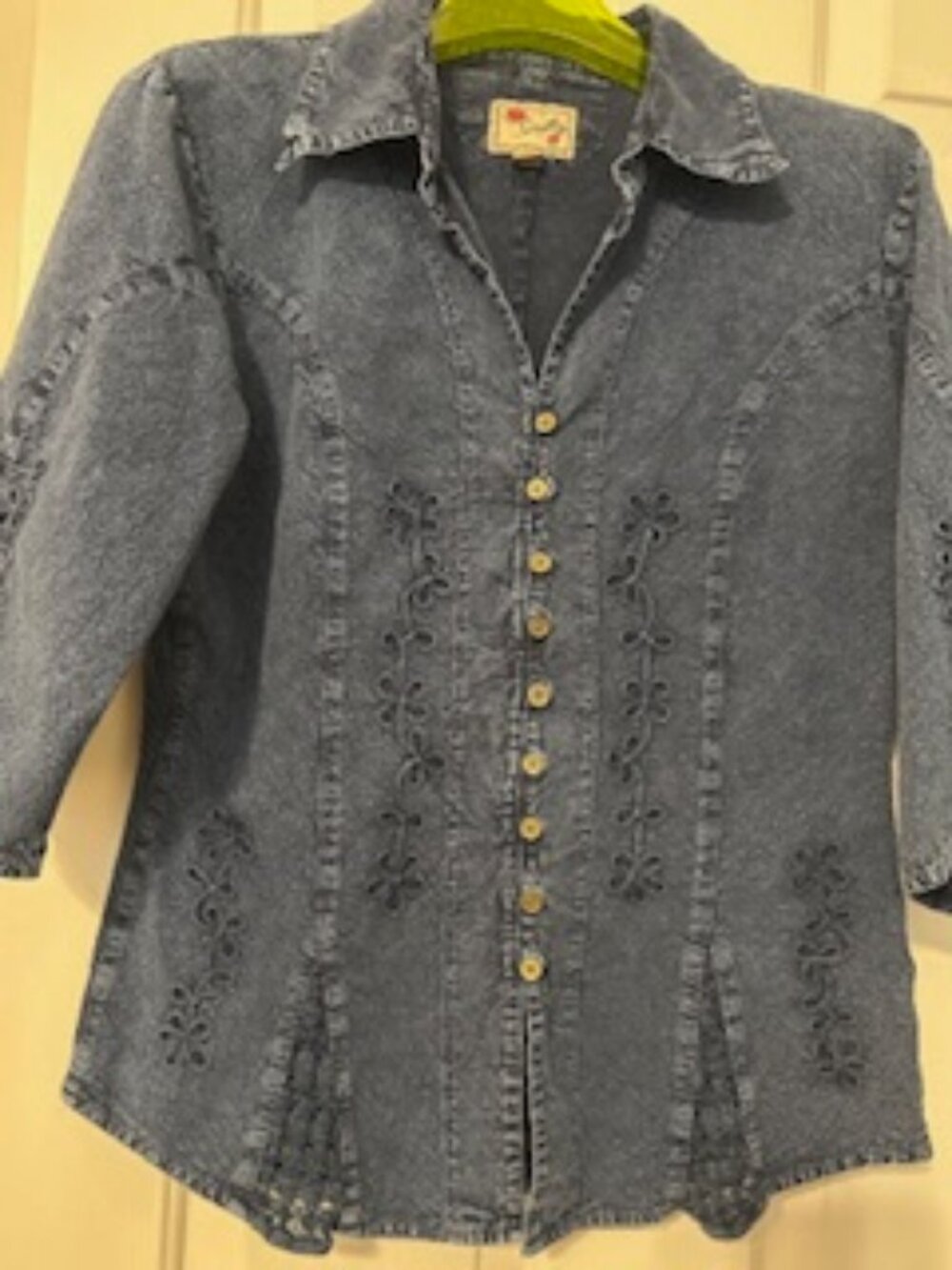 Scully denim embroidered shirt